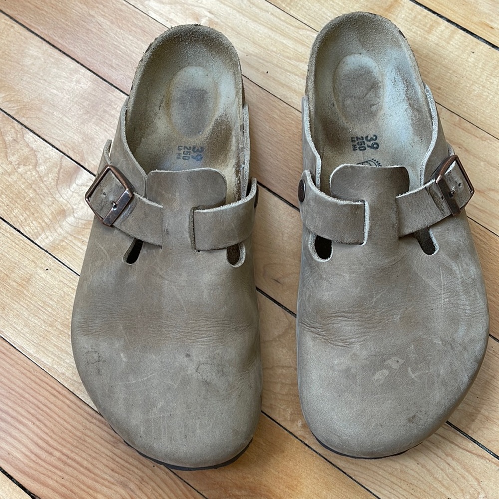 Birkenstock Boston Tobacco Leather original footbed